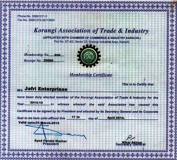 KATI Membership — Korangi Association of Trade & Industry