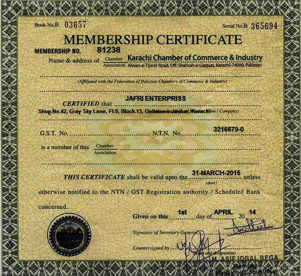 KCCI Membership — Karachi Chamber of Commerce & Industry